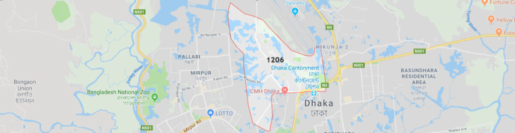 Dhaka cantonment postal code