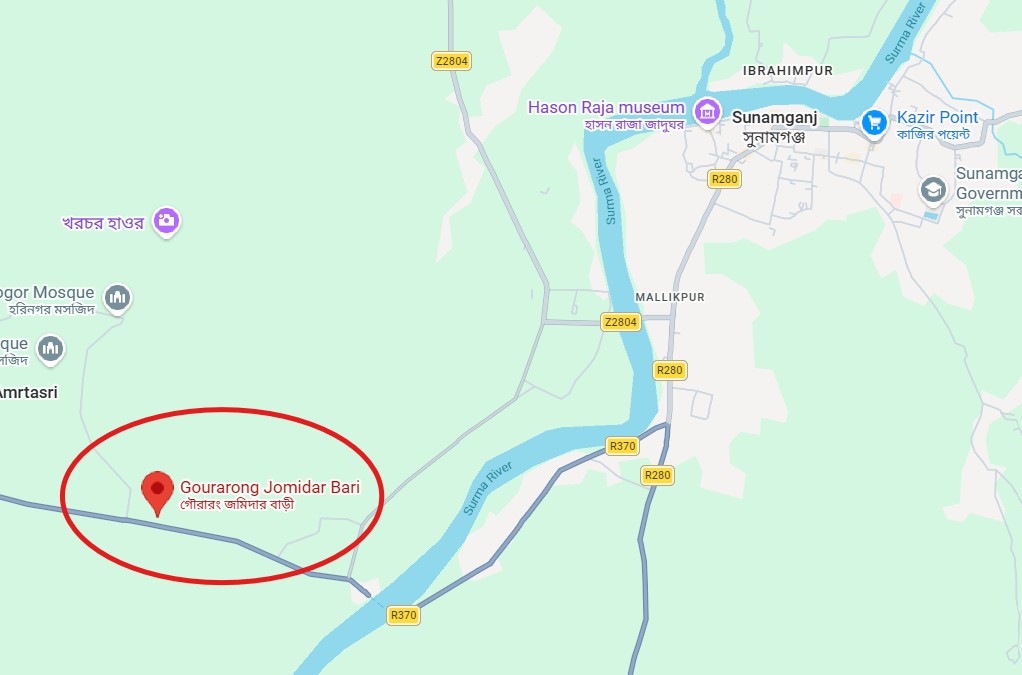 Gourarong Jomidar Bari Map