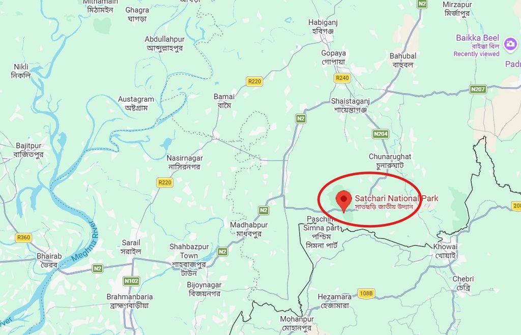 সাতছড়ি জাতীয় উদ্যান কোথায় অবস্থিত